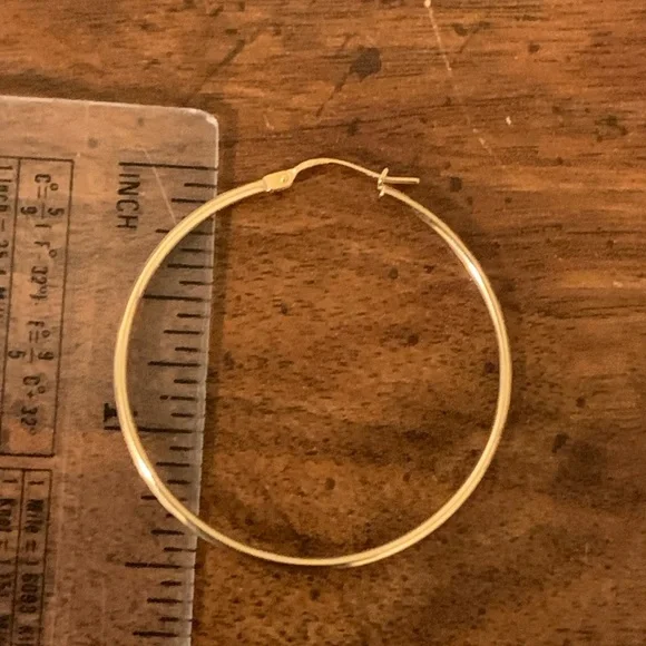 14k Gold Big Hoops - Picture 7 of 7